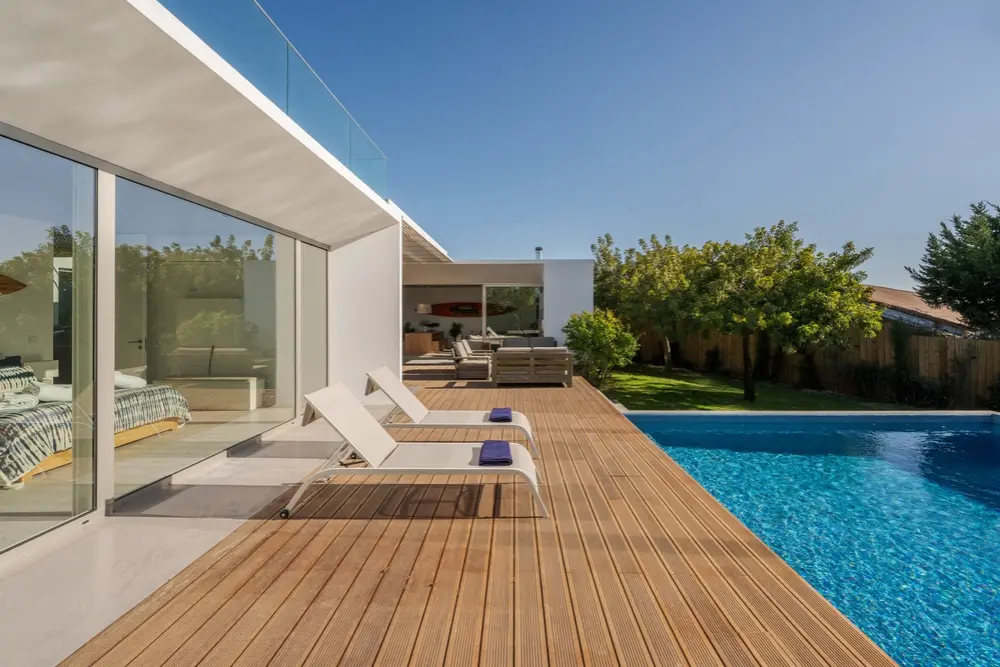 decking by pool