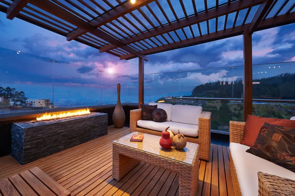 wooden pergola sunset porch